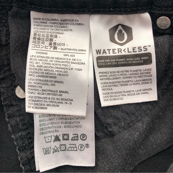 LEVI'S 711 Shaping Skinny Jeans in Distressed Black - Women's 28 - Picture 8 of 13